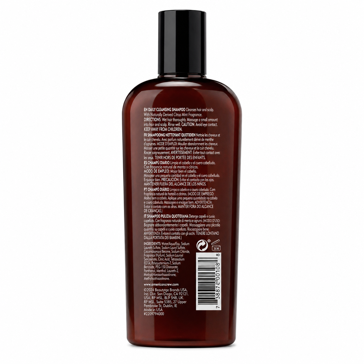 American Crew Daily Cleansing Shampoo 250ml Rear