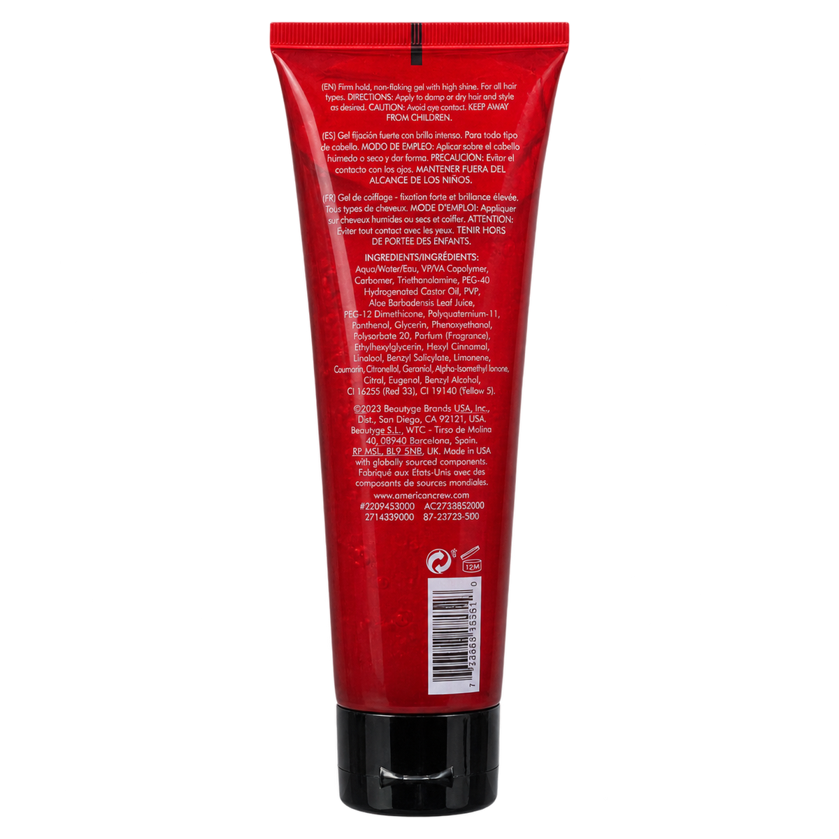 American Crew Firm Hold Styling Gel 250ml Rear
