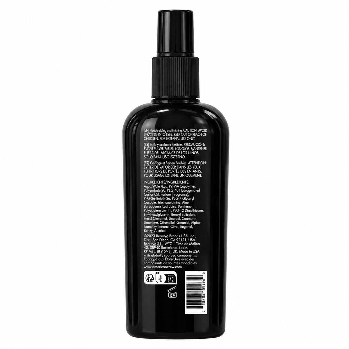 American Crew Grooming Spray 250ml Rear