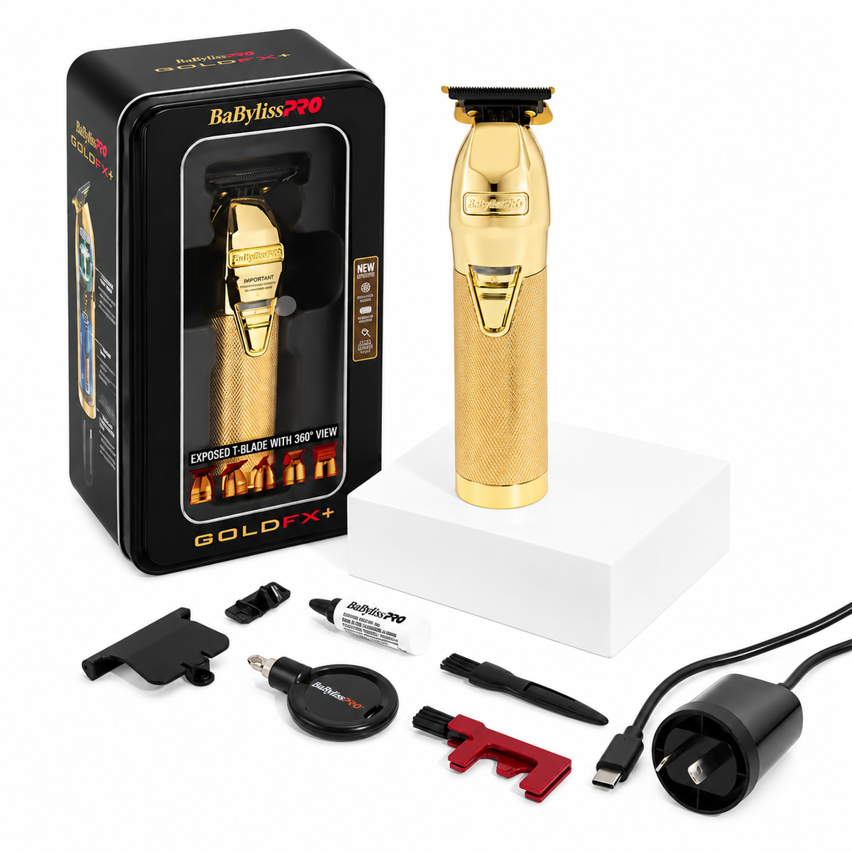 BaByliss PRO Skeleton Gold FX Outliner + Hair Trimmer Items 
