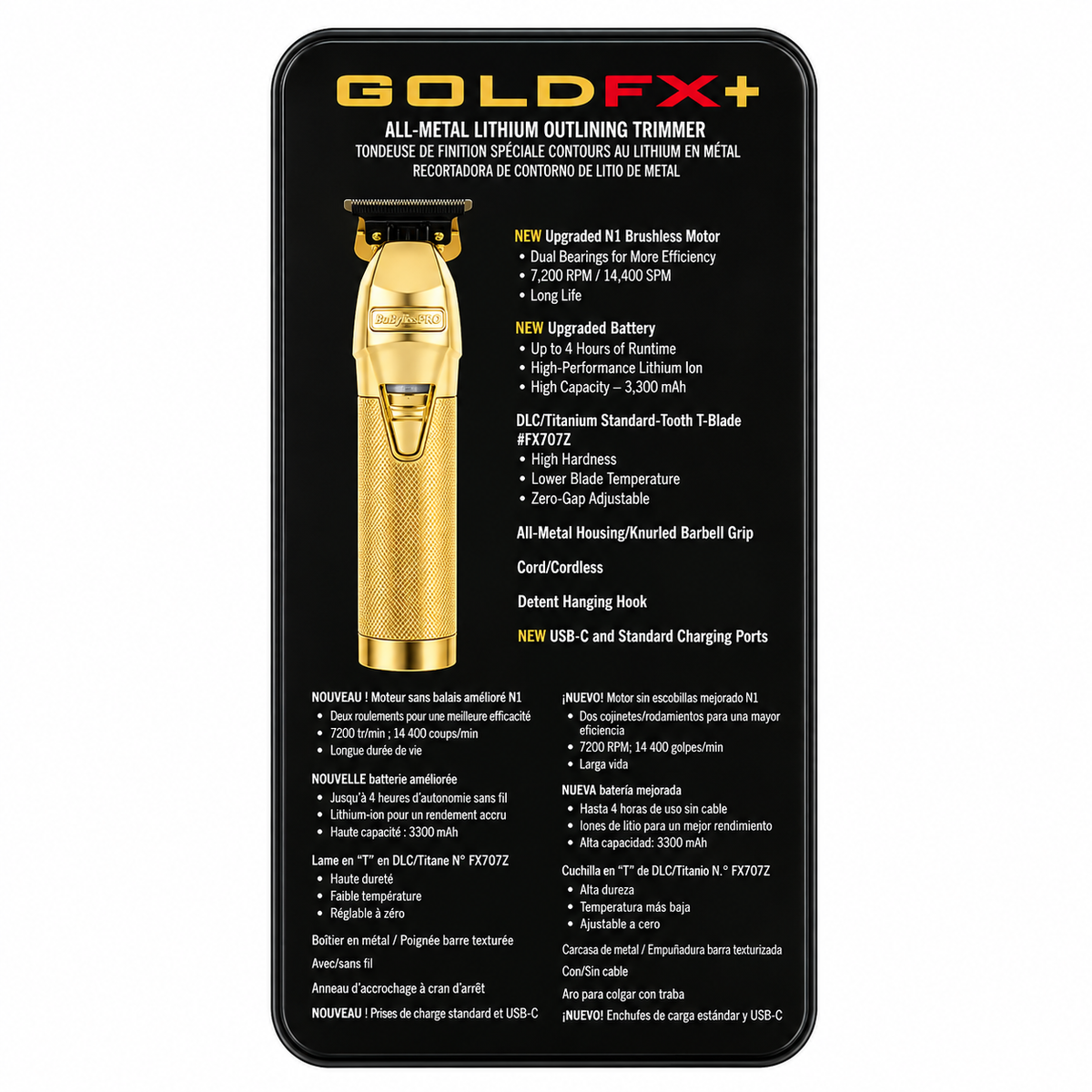BaByliss PRO Skeleton Gold FX Outliner + Hair Trimmer Rear