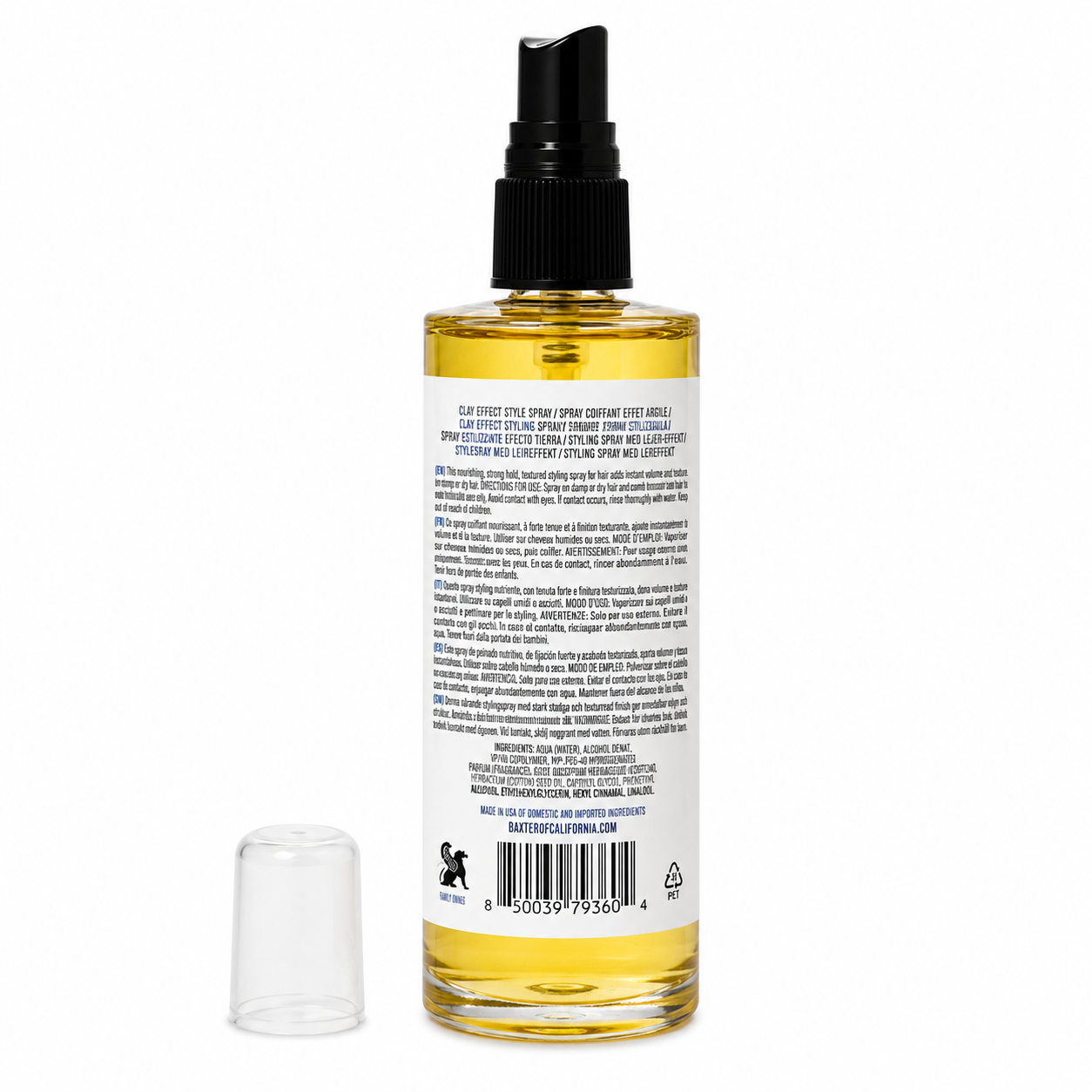 Baxter of California Clay Effect Spray 120ml Rear Bottle 