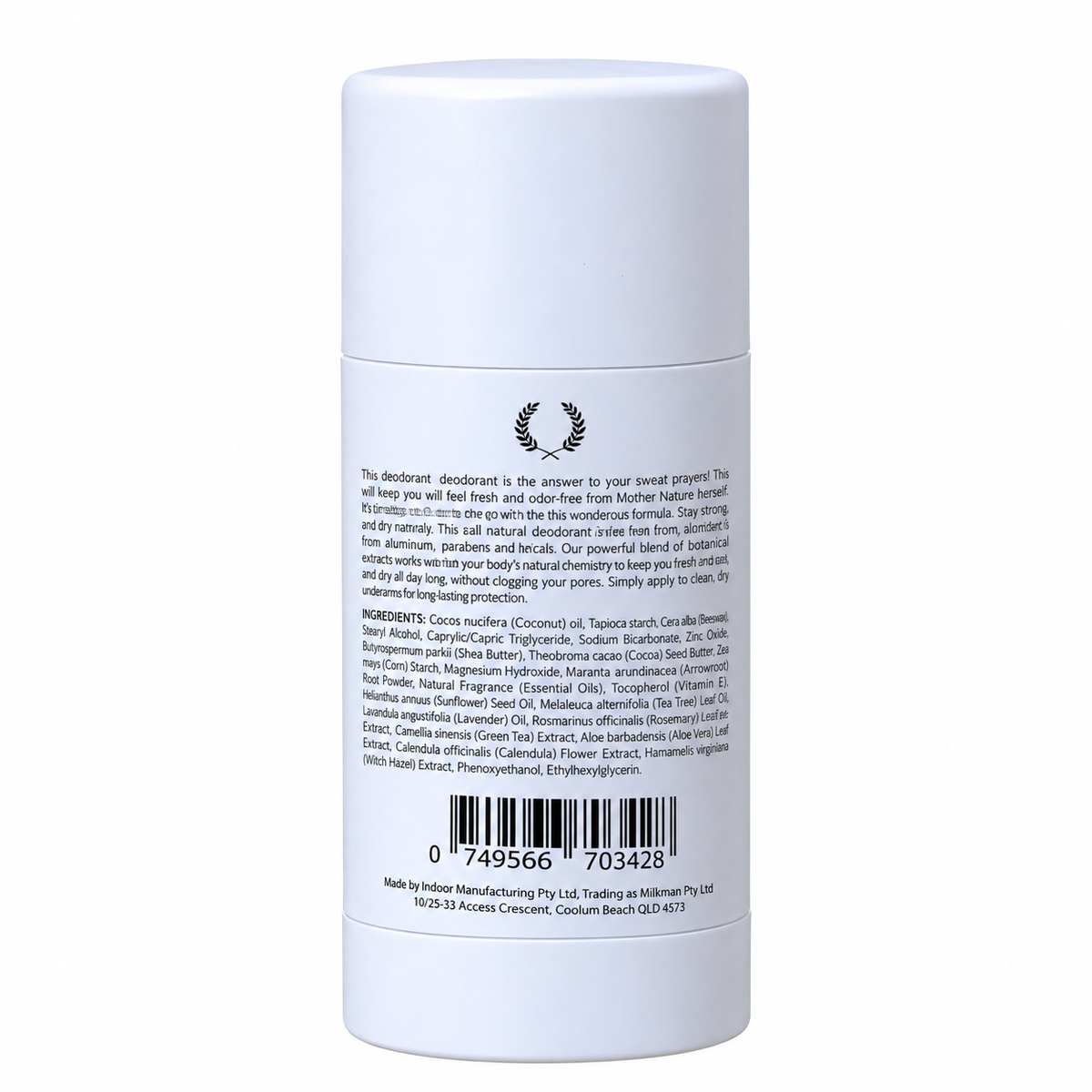 Milkman Natural Deodorant Gold Reserve 75ml Rear