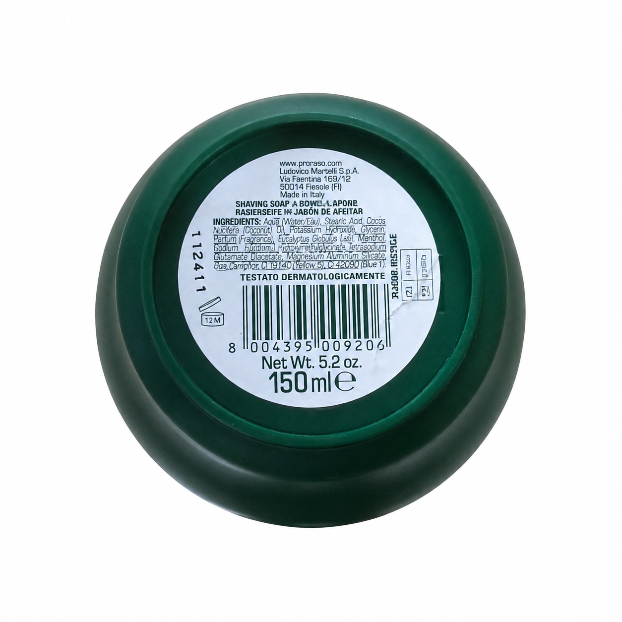 Proraso Eucalyptus & Menthol Refresh Shaving Cream 150ml Rear