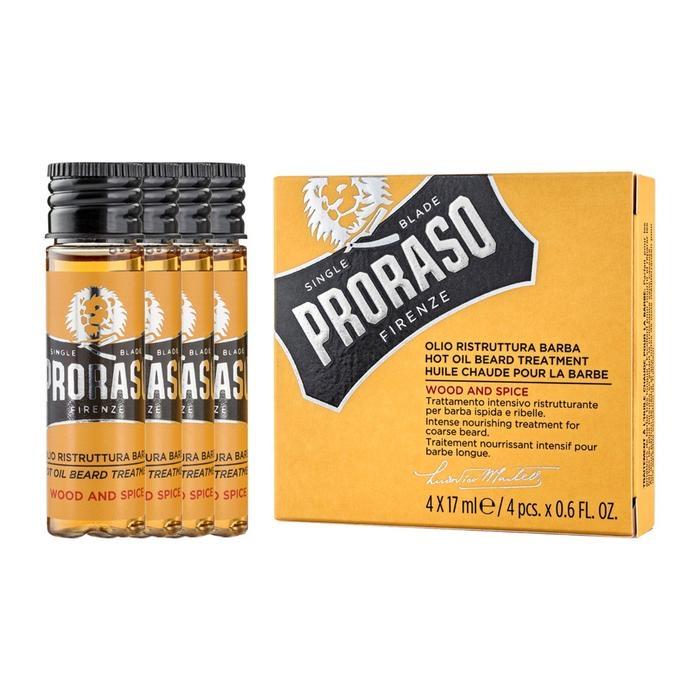 Proraso Wood & Spice Hot Oil Beard Treatment - 4 x 17ml