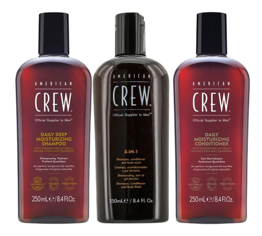 American Crew 3-IN-1 Trio Shampoo Conditioner Body Wash Pack 750ML